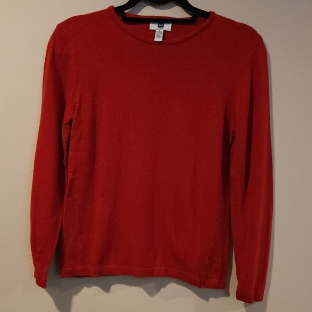 GAP FACTORY woman red crewneck wool blend sweater size Small